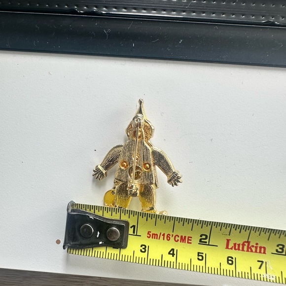 Gold Tone Clown Pin with Navy and Cream Enamel - Picture 5 of 6